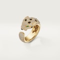Panthère de Cartier ring, medium model, semi-paved Yellow gold, emeralds, onyx, diamonds