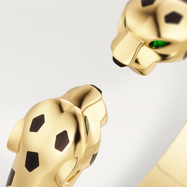 Panthère de Cartier bracelet, articulated Yellow gold, lacquer, onyx, tsavorite garnets