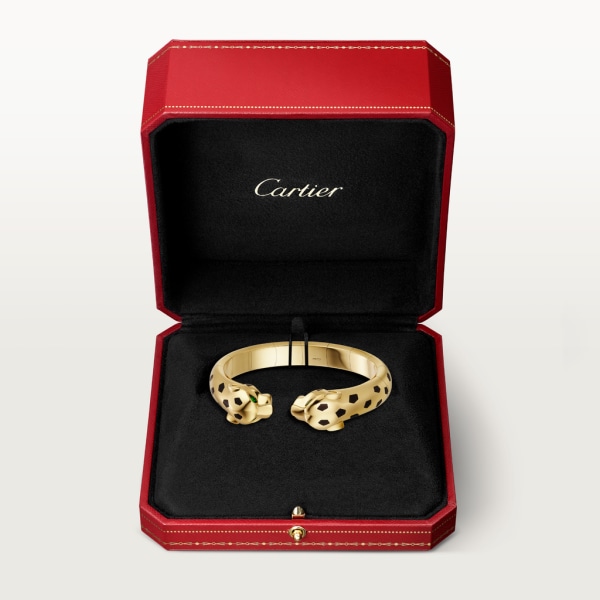 Panthère de Cartier bracelet, articulated Yellow gold, lacquer, onyx, tsavorite garnets
